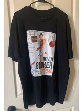 Devin Booker Slam Magazine Graphic T-Shirt Black Short Sleeve Mens Size XL
